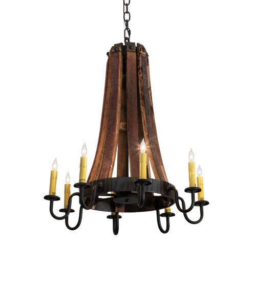 Meyda Tiffany Barrel Stave 224987 Chandelier Light - Natural Wood,Oil Rubbed Bronze