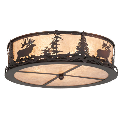 Meyda Tiffany Elk At Dusk 225429 Ceiling Light - Wrought Iron
