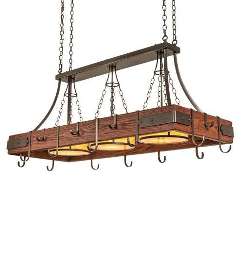 Meyda Tiffany Steamboat 225592 Pendant Light - Bronze, Natural Wood
