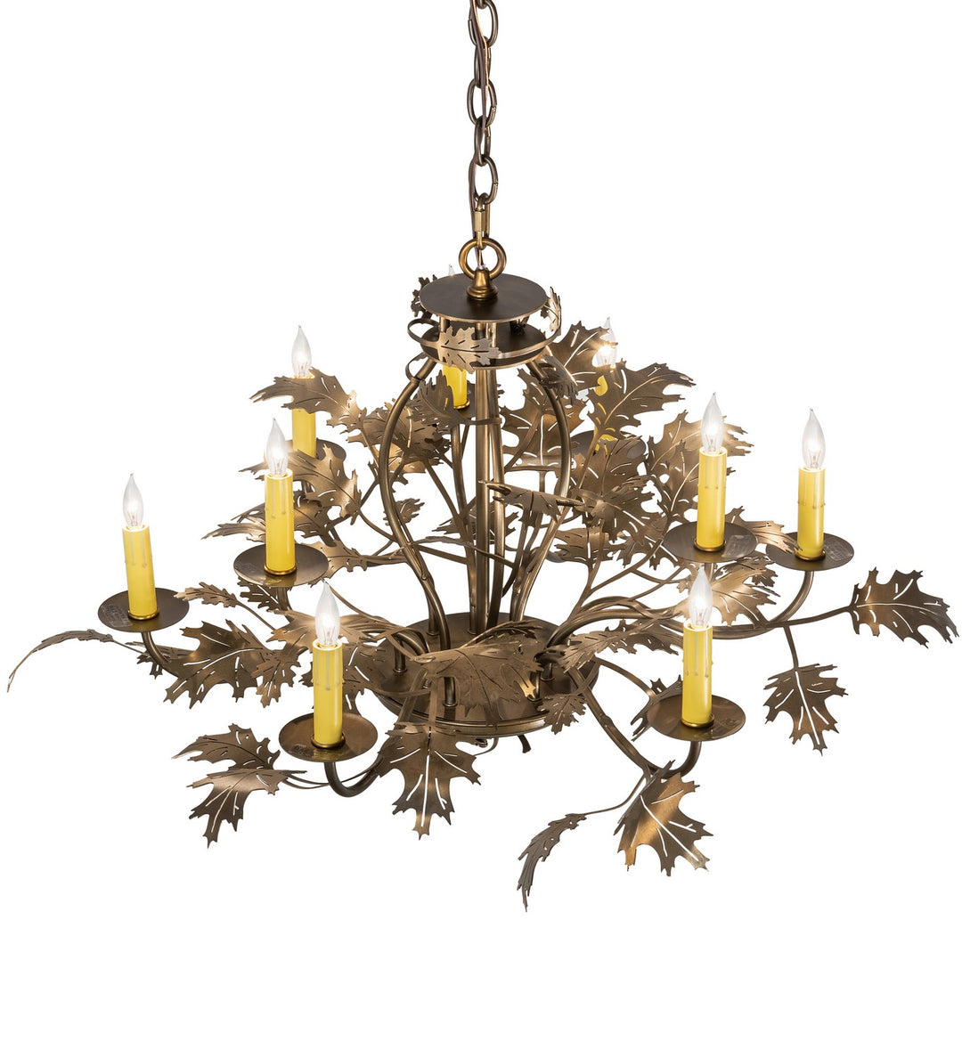 Meyda Tiffany Oak Leaf 225725 Chandelier Light - Antique Copper