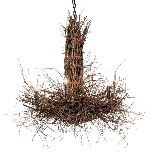 Meyda Tiffany Twigs 226214 Chandelier Light - Bronze,Natural Wood