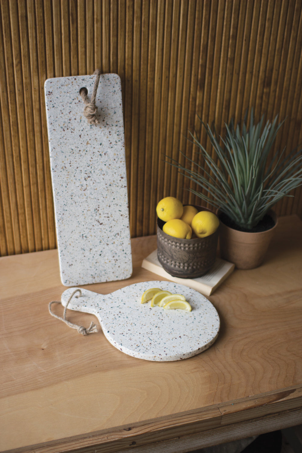 Kalalou Lighting NART1071  Terrazzo Cutting Board Home Decor Bronze / Dark