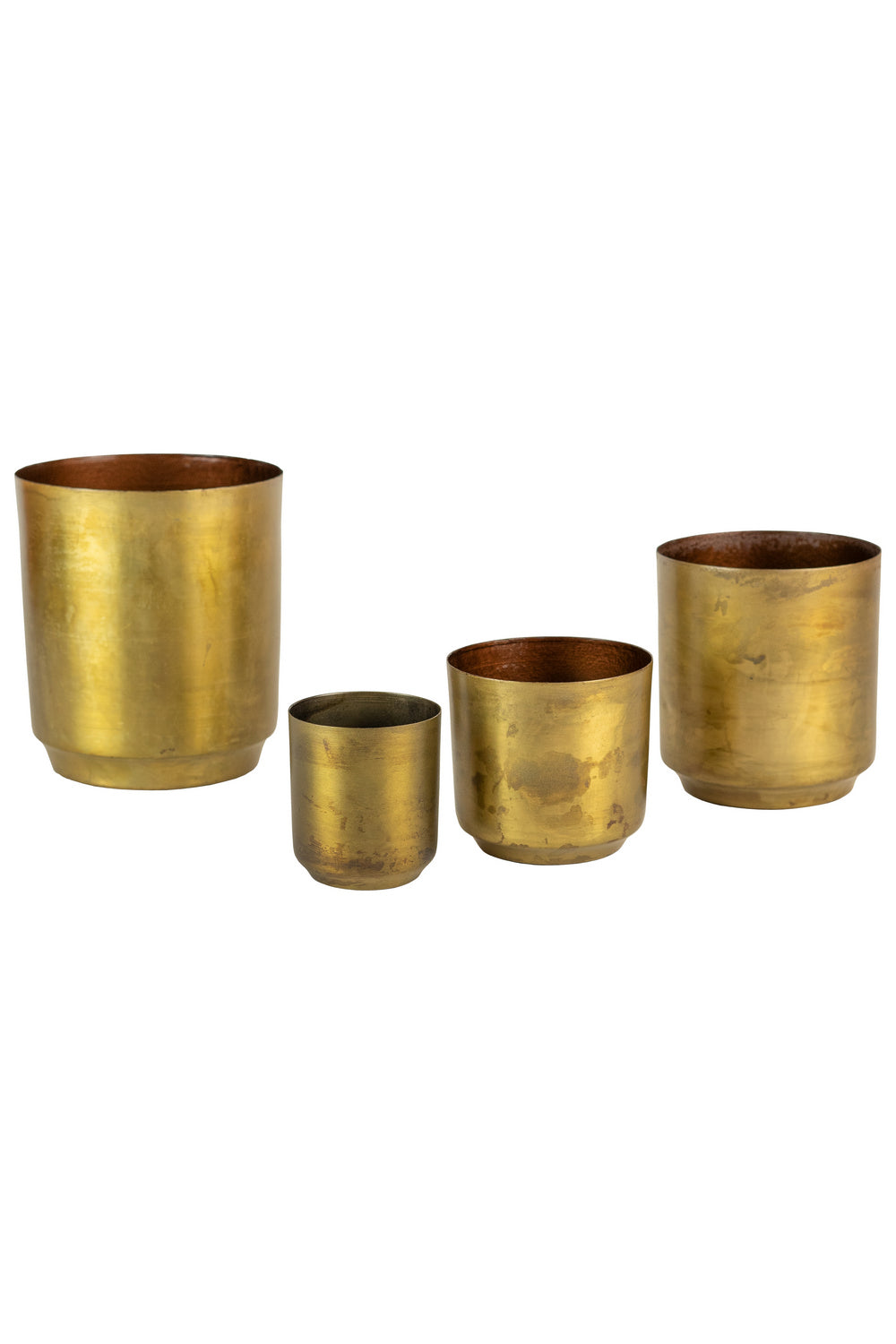 Kalalou Lighting NDE1090  Set Of 4 Flower Pots Home Decor Gold, Champ, Gld Leaf