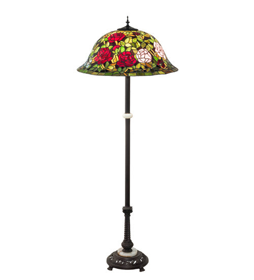 Meyda Tiffany Lighting 229110 Tiffany Rosebush Three Light Floor Lamp Lamp Bronze / Dark