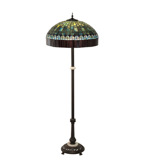 Meyda Tiffany Lighting 229127 Tiffany Candice Three Light Floor Lamp Lamp Bronze / Dark