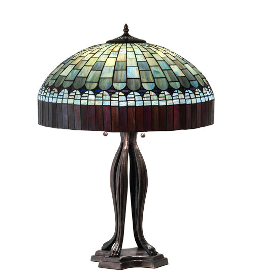 Meyda Tiffany Lighting 229128 Tiffany Candice Three Light Table Lamp Lamp Bronze / Dark