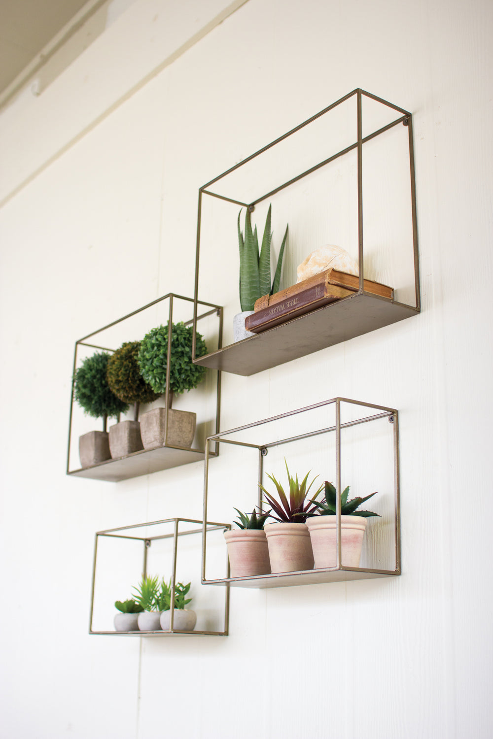 Kalalou Lighting NKE1034  Set Of Four Shelves Home Decor Bronze / Dark