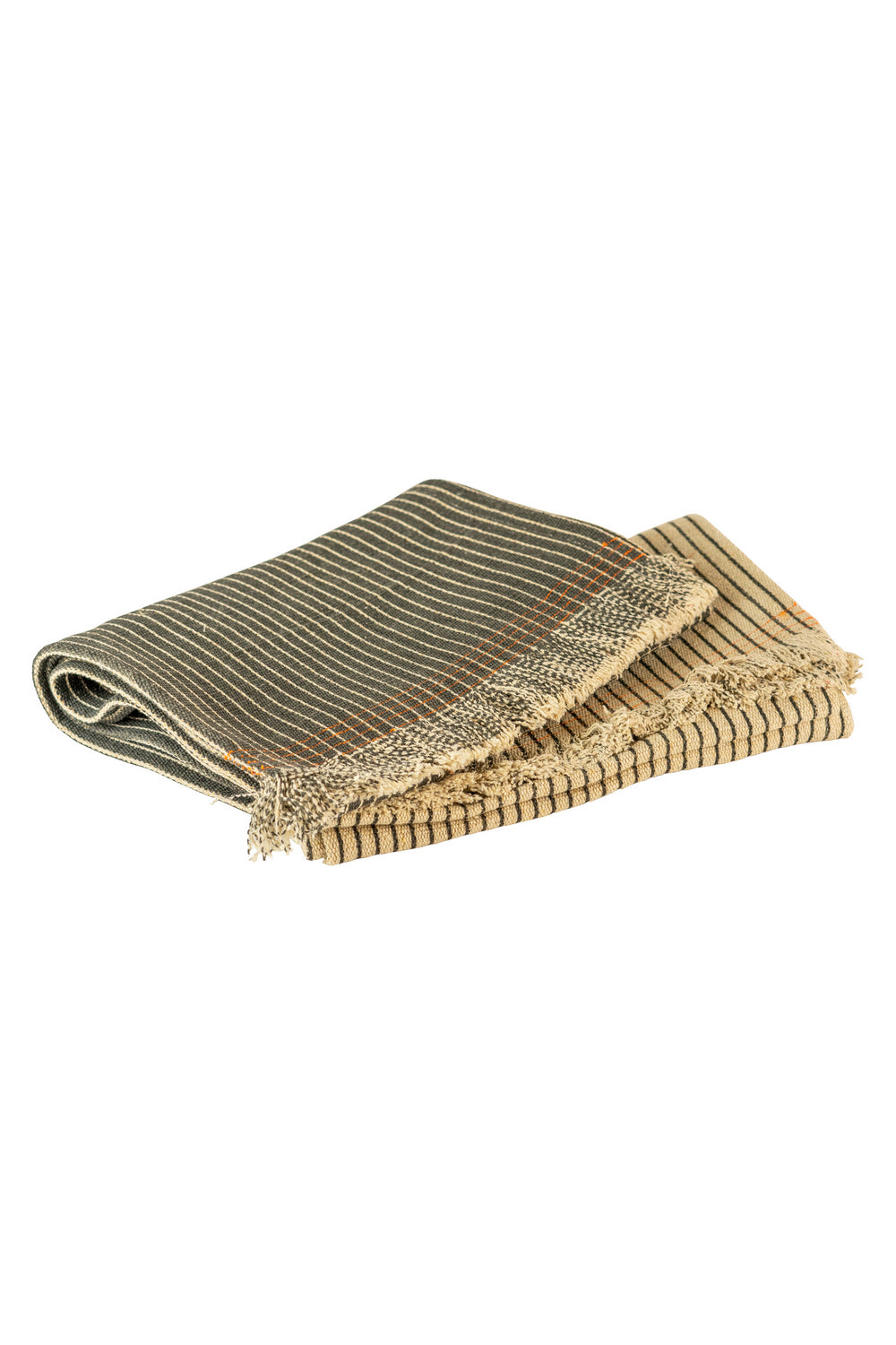 Kalalou Lighting NRV1066  Set Of Two Cotton And Jute Table Runners Home Decor Bronze / Dark