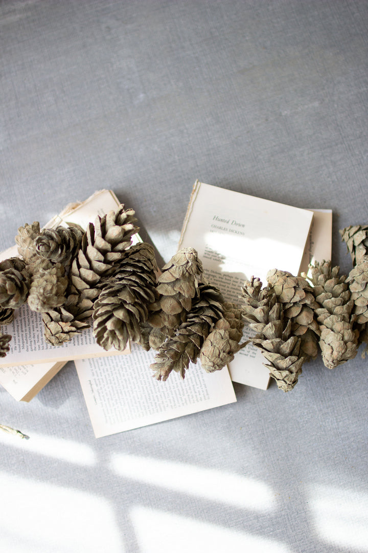 Kalalou Lighting NTRP1034  Green Pine Cone Garland Home Decor Bronze / Dark
