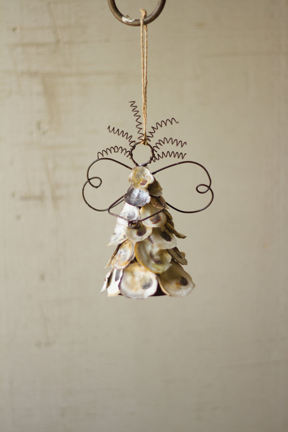 Kalalou Lighting PBR1054  Oyster Shell Angel Ornament Home Decor Bronze / Dark