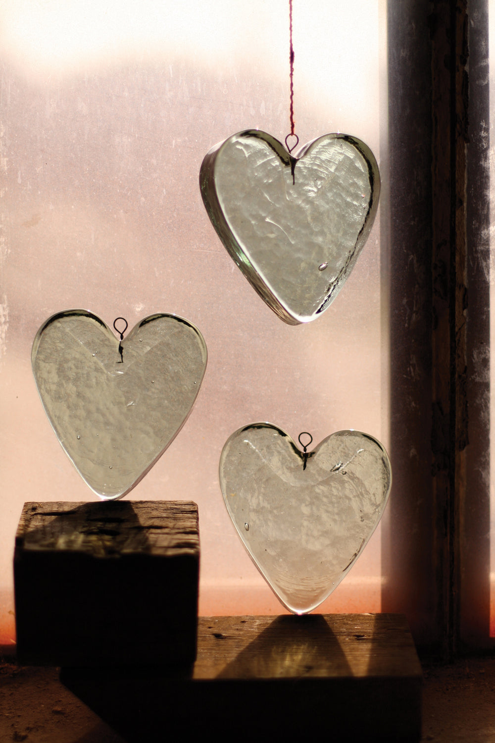 Kalalou Lighting PCGM2042  Glass Heart Ornament Home Decor Light