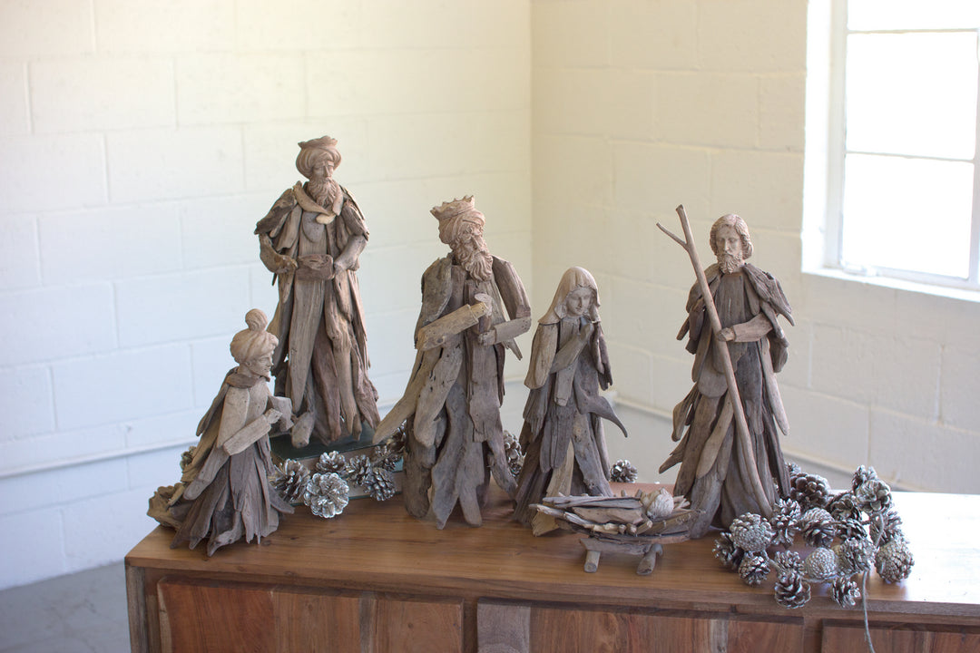 Kalalou Lighting PFL1026  Set Of 6 Nativity Set Home Decor Bronze / Dark