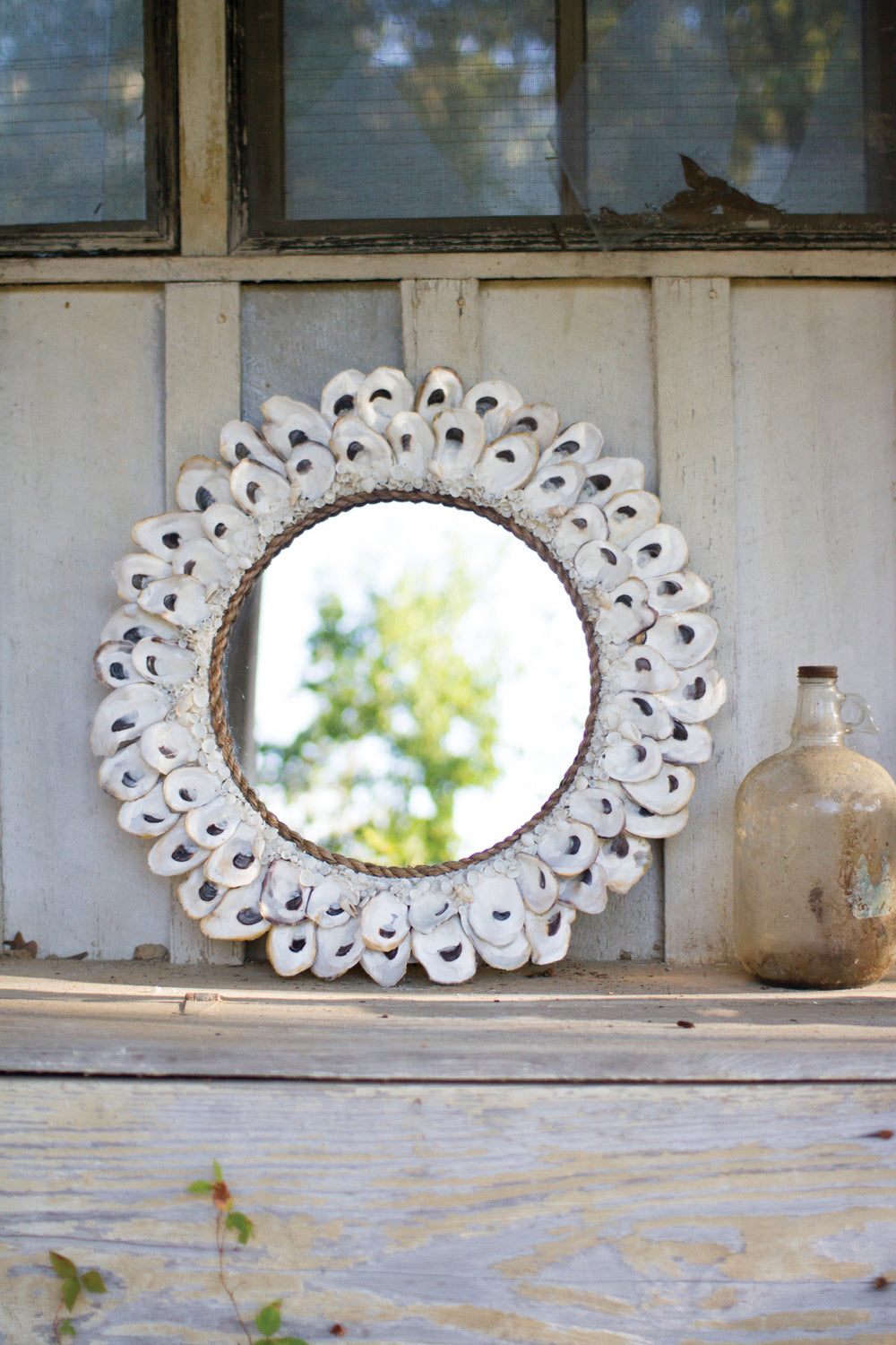 Kalalou Lighting PFW1003  Shell Mirror Mirror White