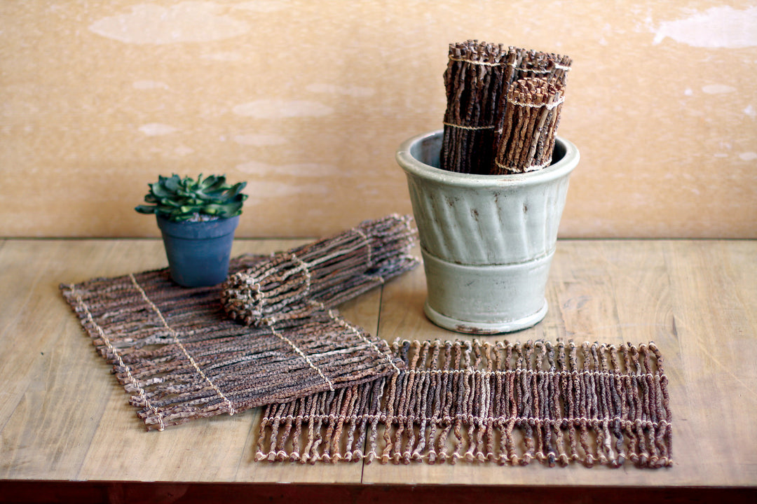 Kalalou Lighting PH1000  Coco Twig Placemat Home Decor Bronze / Dark