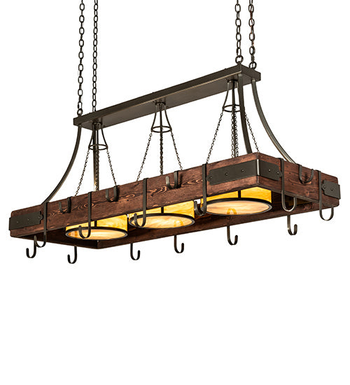 Meyda Tiffany Steamboat 229227 Pendant Light - Bronze, Natural Wood