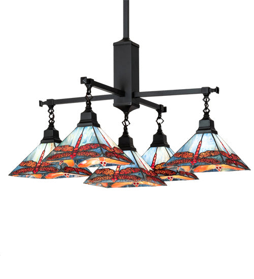 Meyda Tiffany Prairie Dragonfly 230380 Chandelier Light - Craftsman Brown