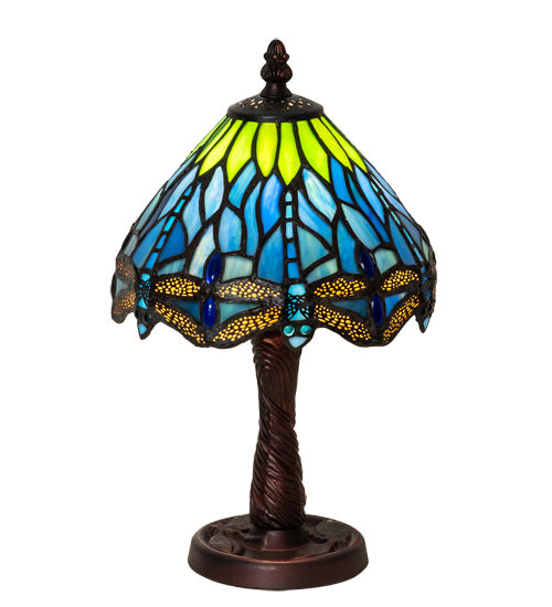 Meyda Tiffany Lighting 230981 Tiffany Hanginghead Dragonfly One Light Table Lamp Lamp Bronze / Dark