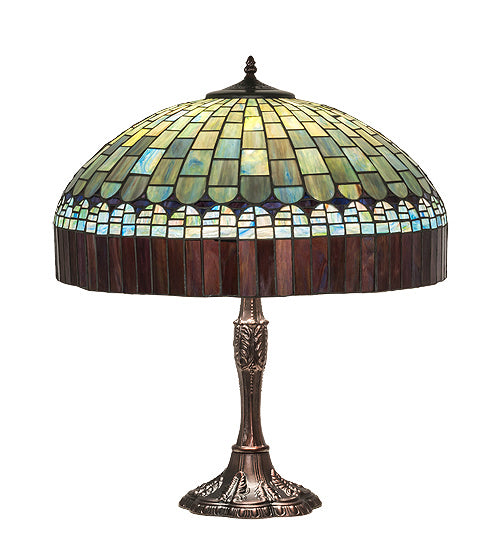 Meyda Tiffany Lighting 232801 Tiffany Candice Three Light Table Lamp Lamp Bronze / Dark
