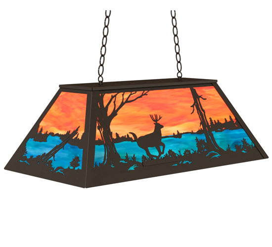 Meyda Tiffany Deer At Lake 233930 Pendant Light - Oil Rubbed Bronze