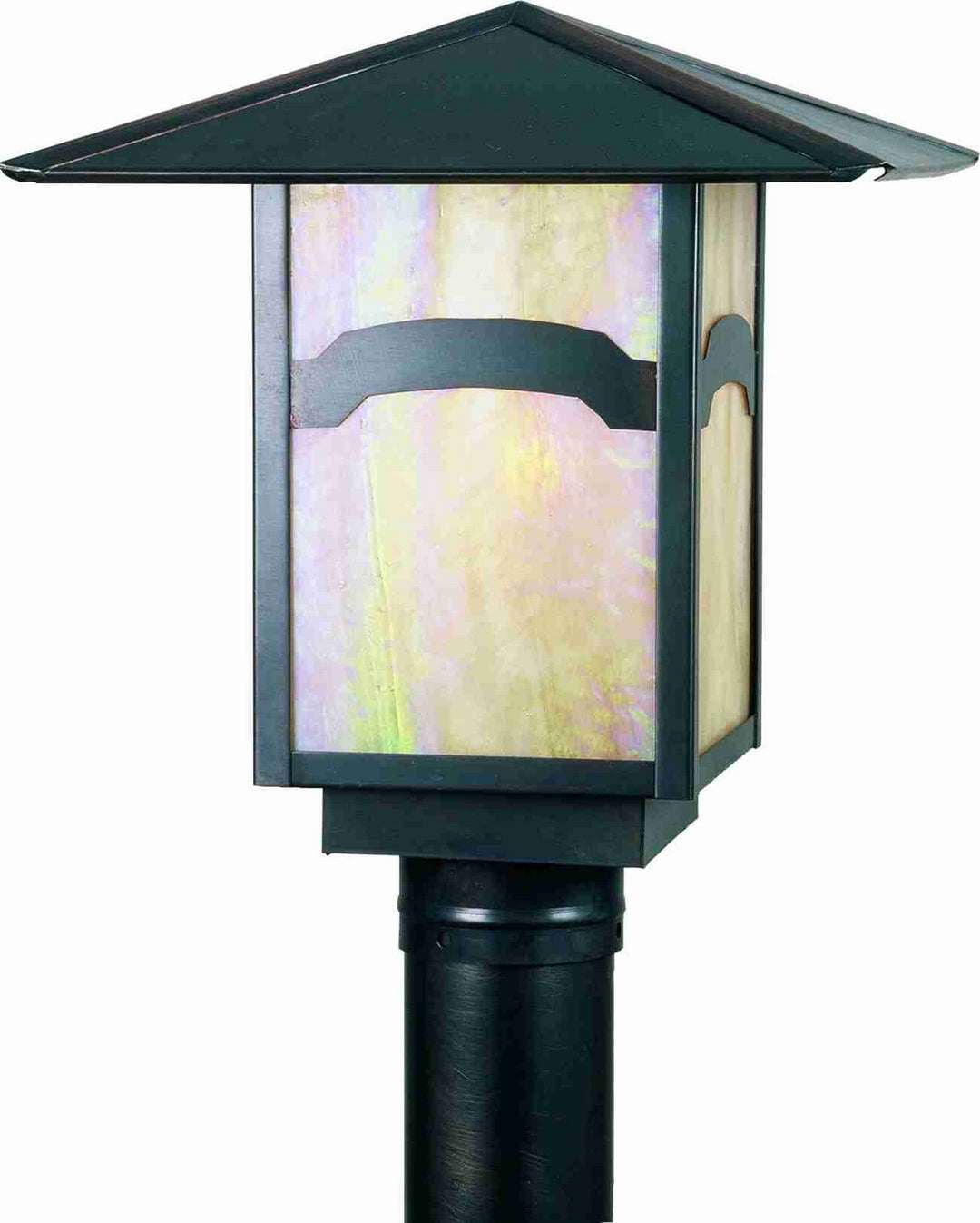 Meyda Tiffany Lighting 38710 Seneca One Light Post Mount Outdoor Bronze / Dark