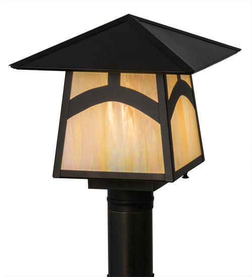 Meyda Tiffany Lighting 45234 Stillwater One Light Post Mount Outdoor Bronze / Dark