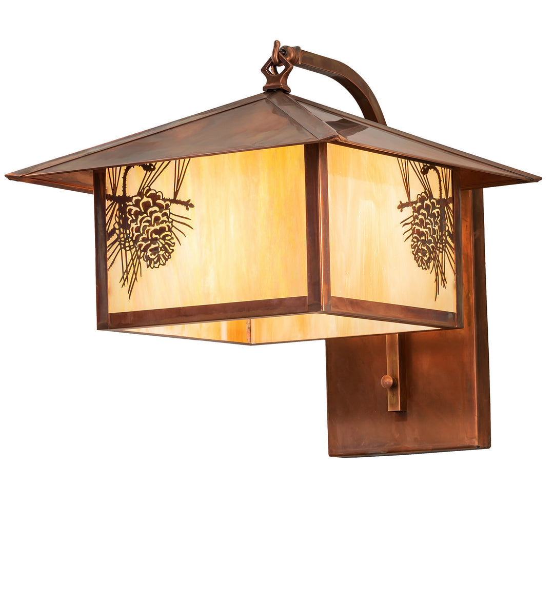 Meyda Tiffany Lighting 50571 Seneca One Light Wall Sconce Outdoor Copper/Antique/Verde