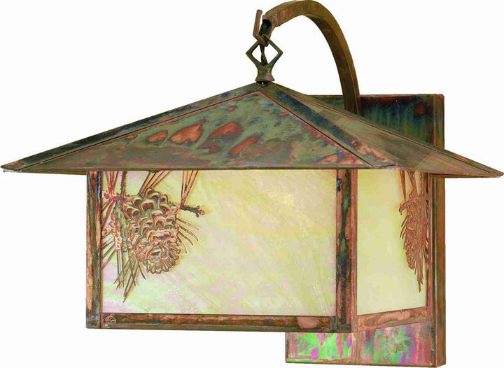 Meyda Tiffany Lighting 50571 Seneca One Light Wall Sconce Outdoor Copper/Antique/Verde