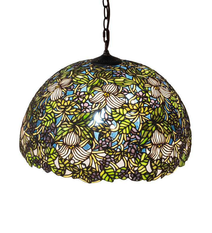 Meyda Tiffany Trillium & Violet 52186 Pendant Light - Mahogany Bronze