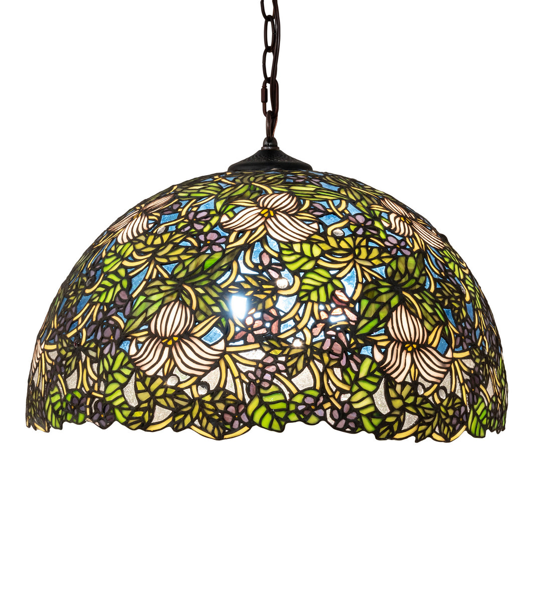 Meyda Tiffany Trillium & Violet 52186 Pendant Light - Mahogany Bronze