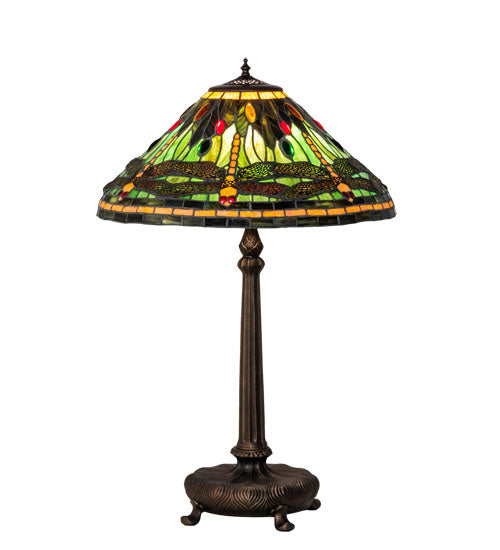 Meyda Tiffany Lighting 52441 Tiffany Dragonfly One Light Table Lamp Lamp Bronze / Dark