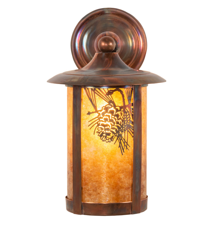 Meyda Tiffany Lighting 54247 Fulton One Light Wall Sconce Outdoor Copper/Antique/Verde