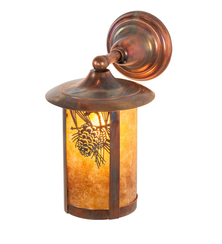 Meyda Tiffany Lighting 54247 Fulton One Light Wall Sconce Outdoor Copper/Antique/Verde