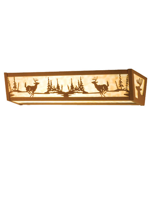 Meyda Tiffany Deer At Lake 67743 Bath Vanity Light 30 in. wide - Earth