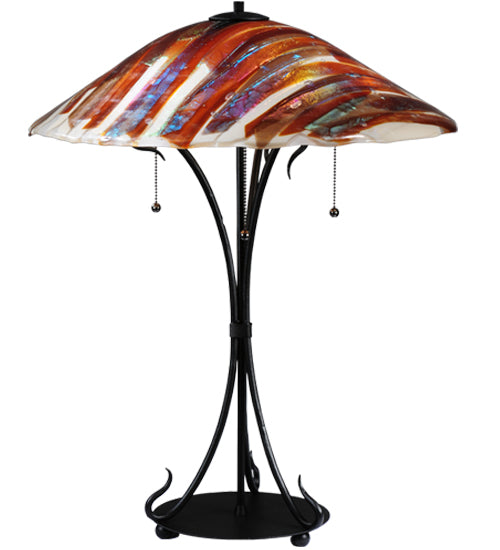 Meyda Tiffany Lighting 108321 Marina Three Light Table Lamp Lamp Bronze / Dark