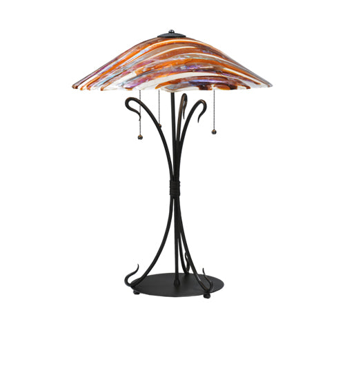 Meyda Tiffany Lighting 108321 Marina Three Light Table Lamp Lamp Bronze / Dark