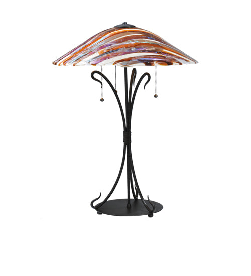 Meyda Tiffany Lighting 108321 Marina Three Light Table Lamp Lamp Bronze / Dark