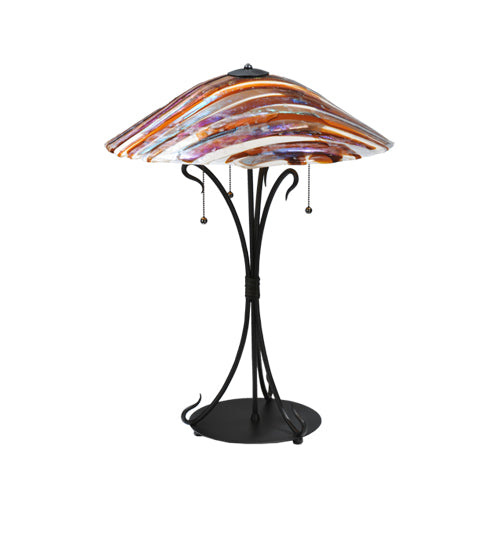 Meyda Tiffany Lighting 108321 Marina Three Light Table Lamp Lamp Bronze / Dark