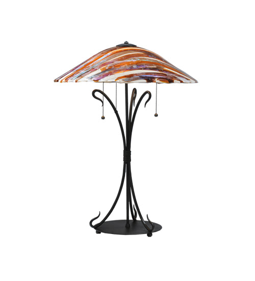 Meyda Tiffany Lighting 108321 Marina Three Light Table Lamp Lamp Bronze / Dark