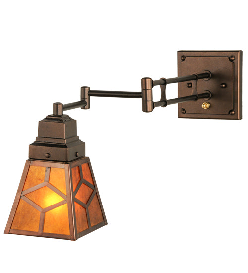 Meyda Tiffany Lighting 108400 Diamond Craftsman One Light Wall Sconce Lamp Bronze / Dark