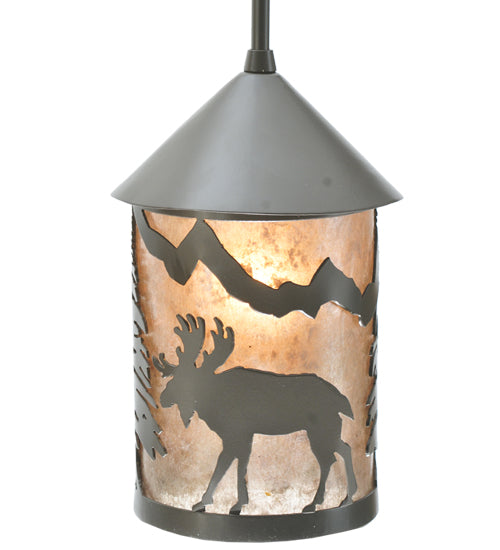 Meyda Tiffany Lighting 108462 Lone Moose One Light Mini Pendant Outdoor Bronze / Dark