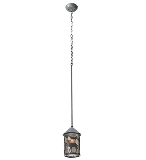 Meyda Tiffany Lighting 108462 Lone Moose One Light Mini Pendant Outdoor Bronze / Dark