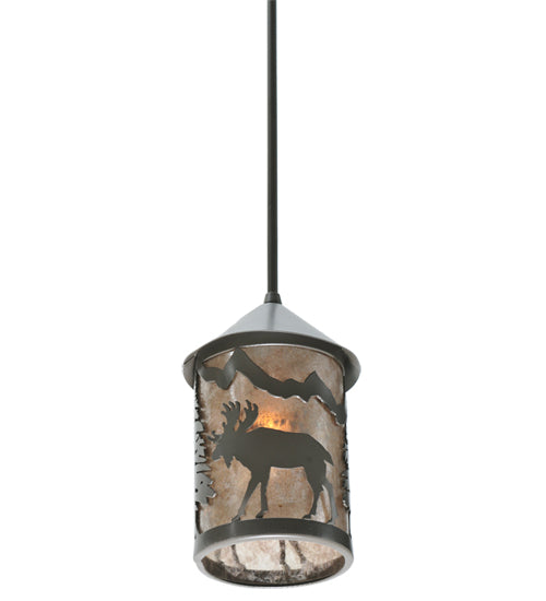 Meyda Tiffany Lighting 108462 Lone Moose One Light Mini Pendant Outdoor Bronze / Dark