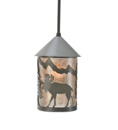 Meyda Tiffany Lighting 108462 Lone Moose One Light Mini Pendant Outdoor Bronze / Dark