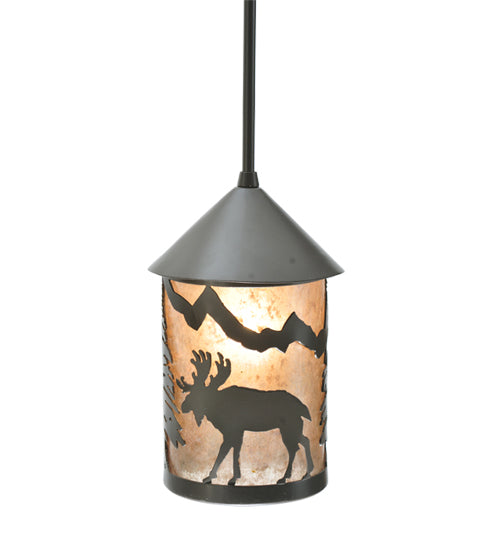 Meyda Tiffany Lighting 108462 Lone Moose One Light Mini Pendant Outdoor Bronze / Dark