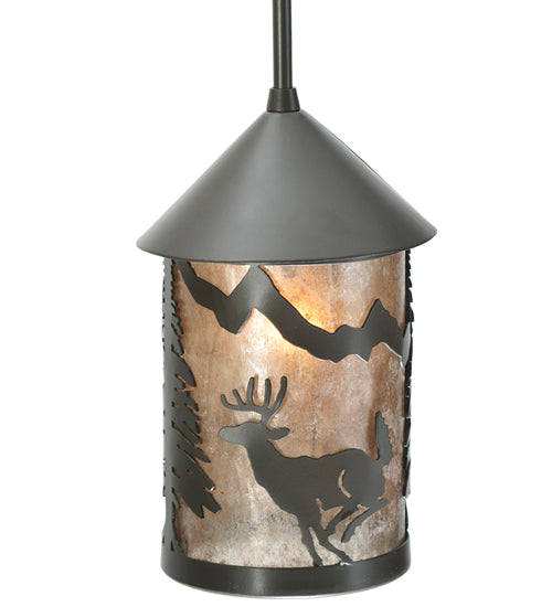 Meyda Tiffany Lighting 108463 Lone Deer One Light Mini Pendant Outdoor Bronze / Dark