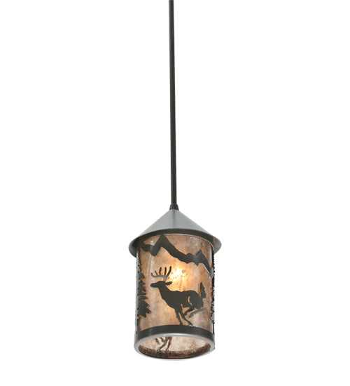 Meyda Tiffany Lighting 108463 Lone Deer One Light Mini Pendant Outdoor Bronze / Dark