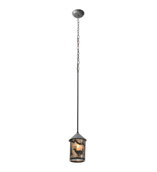 Meyda Tiffany Lighting 108463 Lone Deer One Light Mini Pendant Outdoor Bronze / Dark