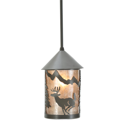 Meyda Tiffany Lighting 108463 Lone Deer One Light Mini Pendant Outdoor Bronze / Dark