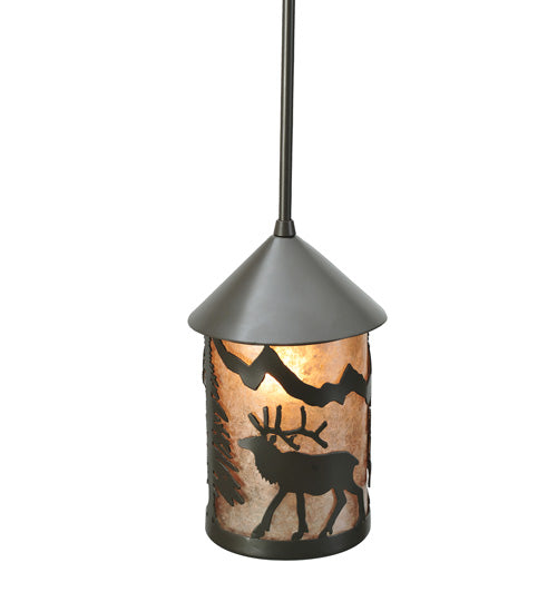 Meyda Tiffany Lighting 108464 Lone Elk One Light Mini Pendant Outdoor Bronze / Dark
