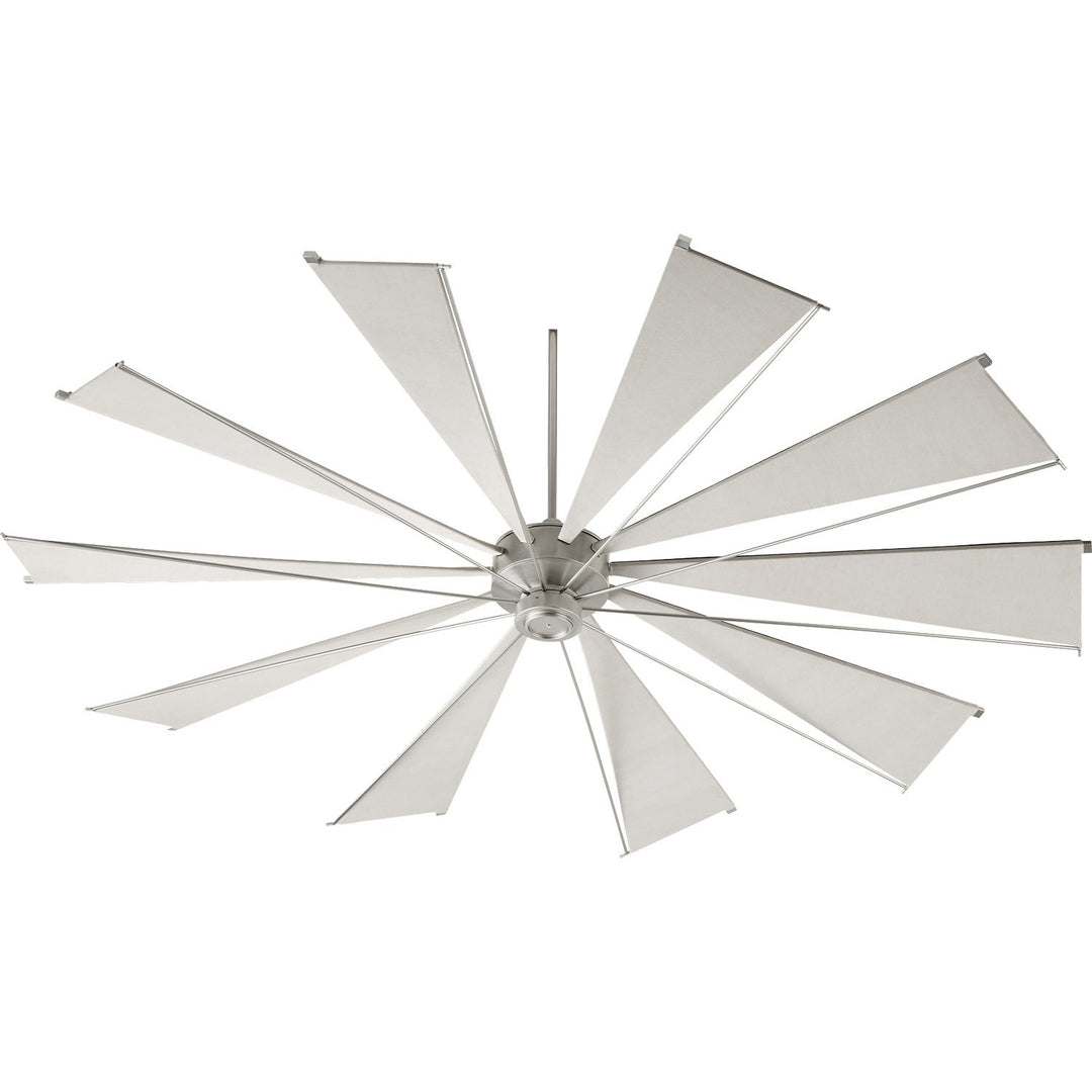 Quorum Mykonos 69210-65 Ceiling Fan 92 in. - Satin Nickel, Gray